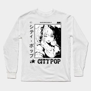 Retro Manga City Pop Vaporwave Aesthetic Anime #1 Long Sleeve T-Shirt